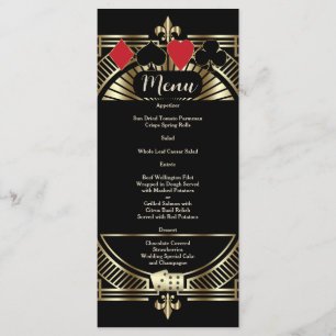 Menu Dourada Gatsby Preto Estilo Rajando 20 Casamento