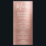 Menu Dourada rosa rosa rosa rosa rosa moderna e elegant<br><div class="desc">Dourada Rosa Rosa Rosa Rosa Moderna Faux Metálico , Stainless Steel Foil Nave. Este moderno Menu de Casamento Dusty Pink e Black Script pode ser personalizado para incluir os nomes da Noiva e do Groom, a data do casamento e as opções do menu janto do casamento. Este Menu faz parte...</div>