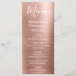 Menu Dourada rosa rosa rosa rosa rosa moderna e elegant