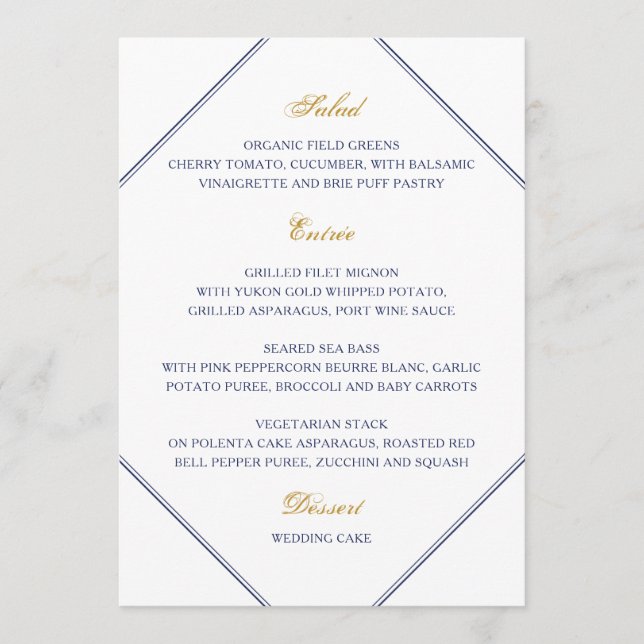 Menu Dourado Clássico e Casamento de Marinhos (Frente)