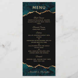 Menu Dourado de Casamento de Agta Teal