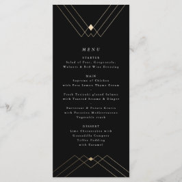 Menu Dourado Diamond Black Geométrico Deco Gatsby