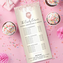 Menu Dourado do Deserto de Chocolate Colorido Colo