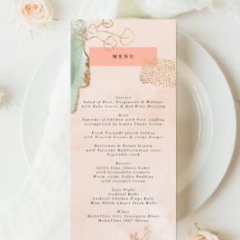 Menu Dourado Eucalyptus Modern Abstrato Emerald Greener