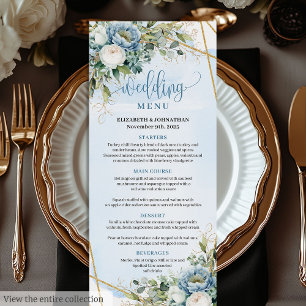 Menu Dourado Janto Glitter  Pastel Azul