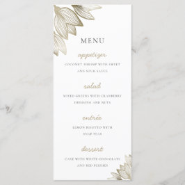Menu Dourado Tulip Blossoms | Casamento