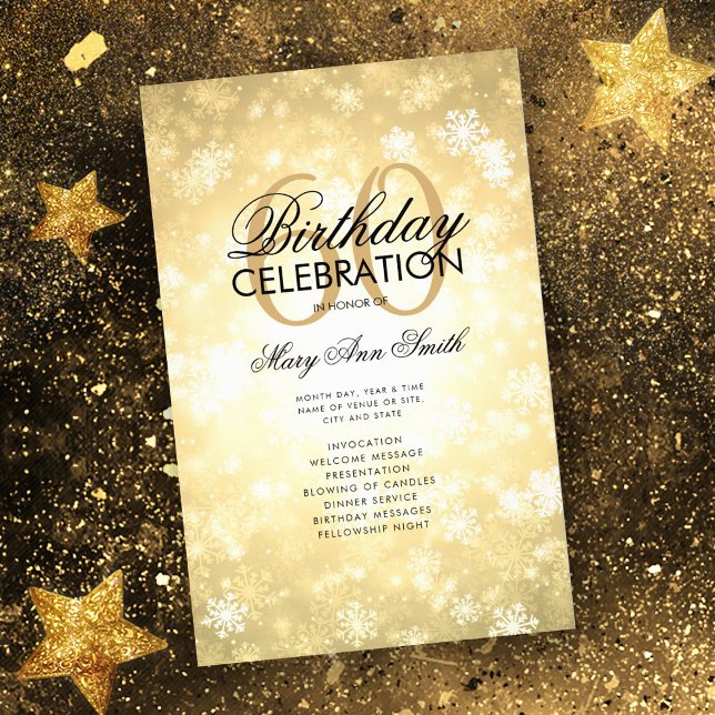 Menu Dourado Wonderland do Programa de Aniversário (Criador carregado)