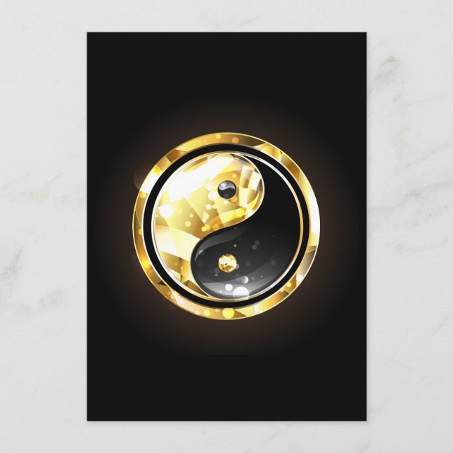 Menu Dourado Yin Yang a preto (Frente)