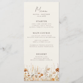 Menu Dreamy Autumn Wildflower Wedding