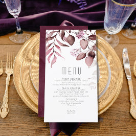 Menu Dreamy Foliage Wedding V1 Burgundy ID817