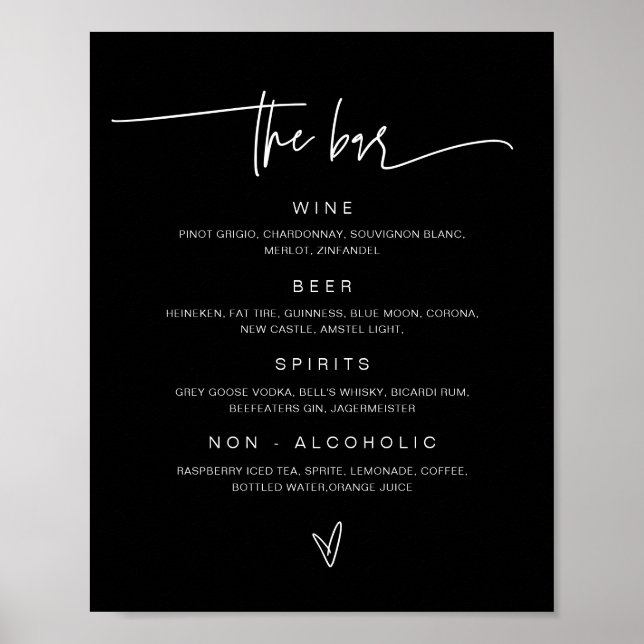 Menu Drink Bar G400 Recepção de Sinal de Poster de (Frente)
