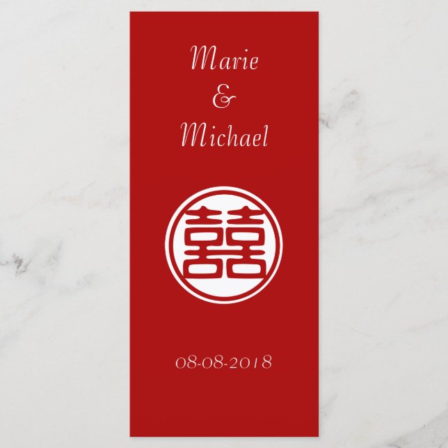 Menu Dupla Felicidade Vermelha Escura - Redonda (Frente)