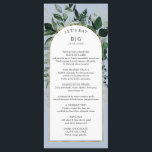 Menu Dusty Blue elegante aquarela deixa janto de casame<br><div class="desc">Folhas do Elegante Botânico Greeneric com Menu Arca Moderno</div>