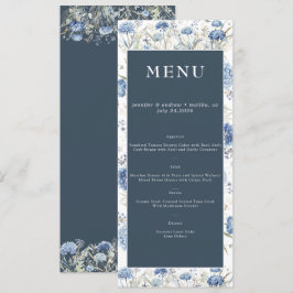 Menu Dusty Blue Floral | Flowers Wedding