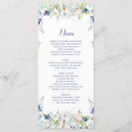 Menu Dusty Blue Sage Verde Aquarela Invernal