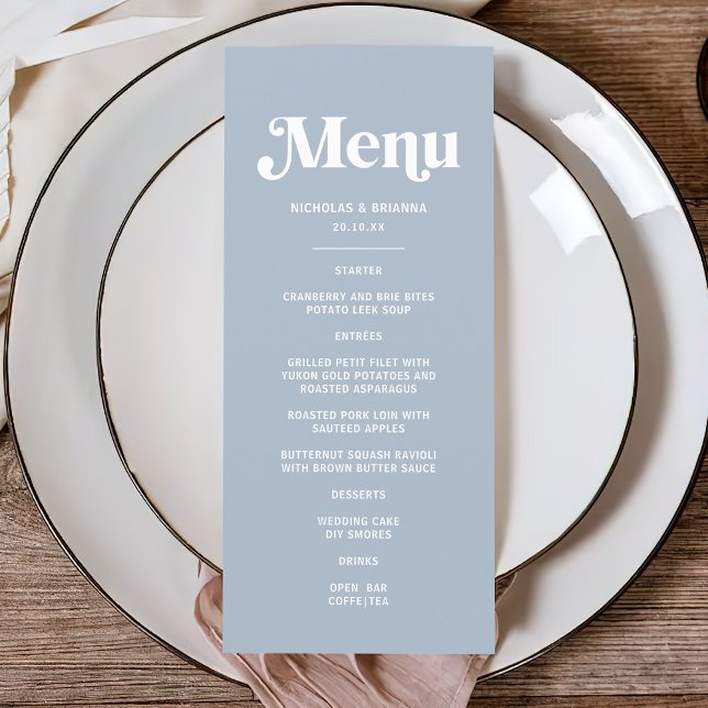 Menu Dusty Blue Wedding (Criador carregado)