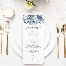 Menu Dusty Blue Wedding - Menus de Casamento
