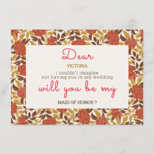 Menu Dusty Brunt Orange Peony Flowers Casamento outono