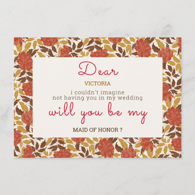 Menu Dusty Brunt Orange Peony Flowers Casamento outono (Frente)