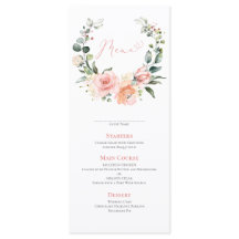 Menu Dusty Pink Floral Wreath