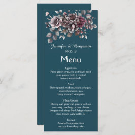 Menu Dusty Purple, Dark Teal, Dusty Lavender Wedding |
