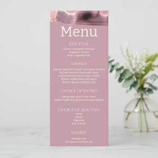 Menu Dusty Rosa Mauve Modern Wedding