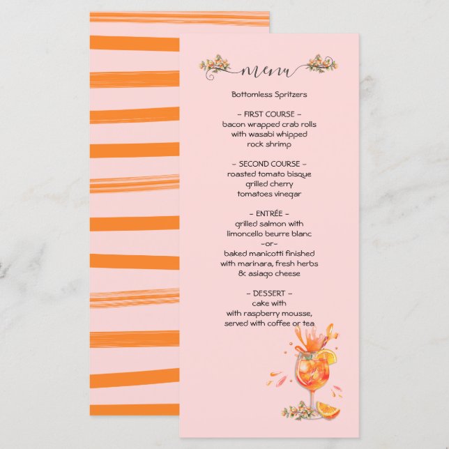 Menu É Amore Spritz Bridal Brunch (Frente/Verso)