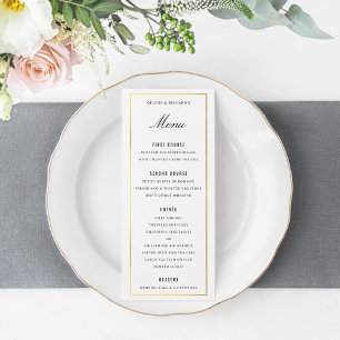 Menu e Bebidas do Janto Elegante Fronteira Dourada