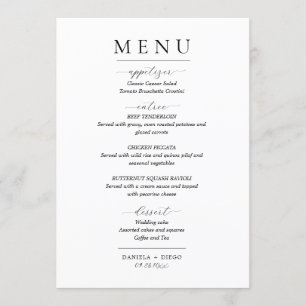 Menu e Cartões de agradecimentos de Casamento Mini