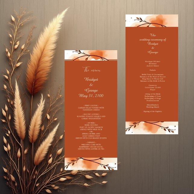 Menu e programa de borda floral Elegante (Criador carregado)