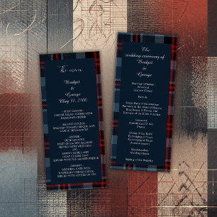 menu e programa de casamento do país escocês azul