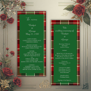 menu e programa de casamento do país escocês verde