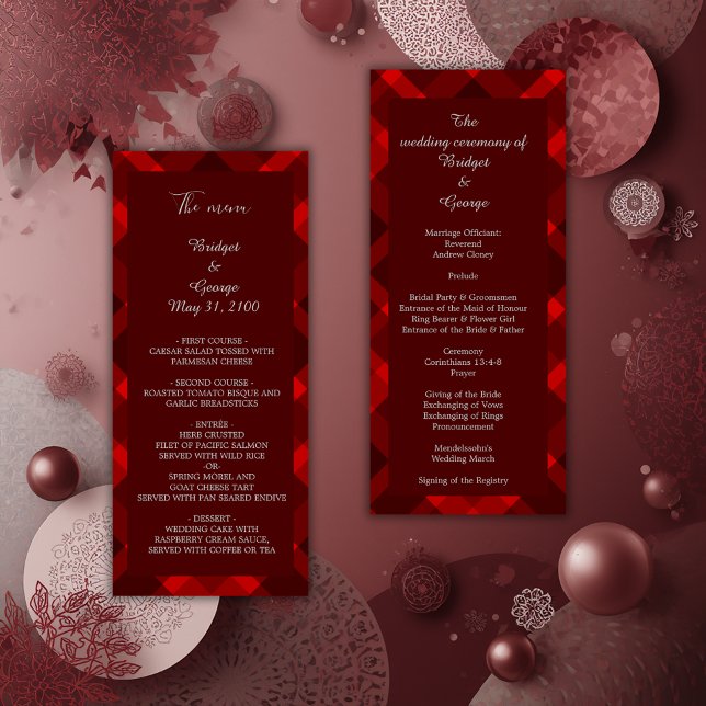 menu e programa de casamento do país escocês verme (Criador carregado)