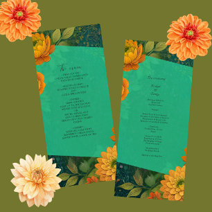 menu e programa romântico de casamentos florais de