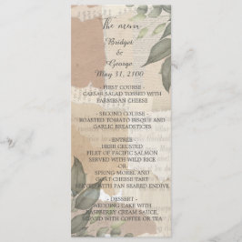 menu e programa vintage boho chic greenery