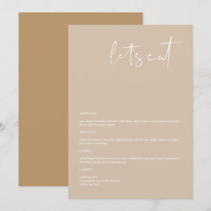 Menu Eat do Vamos INDIE Boho Earth Toned Beige 5x7