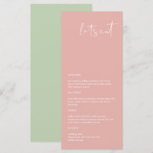 Menu Eat do Vamos Rosa do Pastel LEAH Vibrante