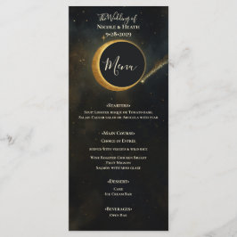 Menu Eclipse de Poeira Estelar Dourada Casamento Celest
