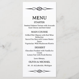 Menu Editable Black & White Celtic Knot Arrow Wedding