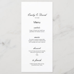 Menu editável, Menu Casamento, Chá de fraldas, Bri