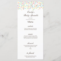 Menu Editável, Menu de Partido de Sprinkle Bebê, S