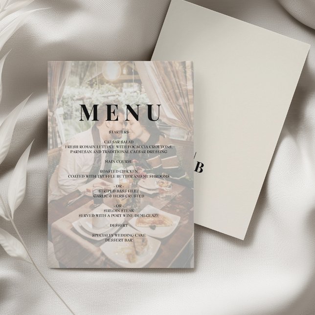 Menu Editorial Marfim Monograma Foto Casamento (Criador carregado)