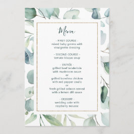 Menu Eetal Eucalyptus Dourado Frame Greenery Casamento