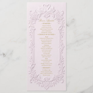 Menu Efeito de Letterpress Falsa Barroco