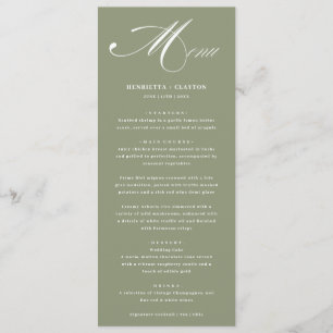 Menu Elegância Atemporal Cardápio de Casamento Verde Sa