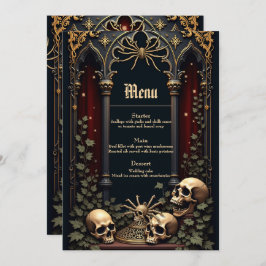 Menu Elegância Gótica Escura. Arco impressionante