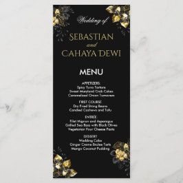 Menu Elegant black and gold summer wedding