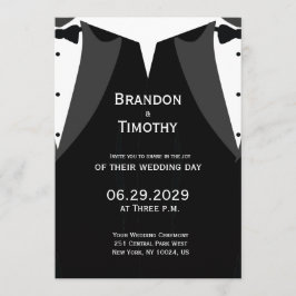 Menu Elegant Black Tie Gay Wedding Invitation