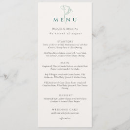 Menu Elegant black white Script Double Side Wedding 