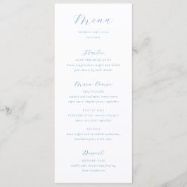 Menu Elegant Blue and White Coastal Chic Wedding